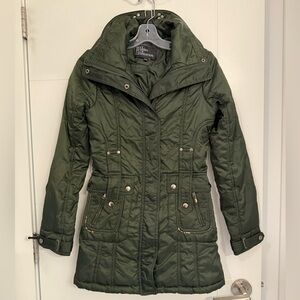 Urban Behaviour Green Puffer Jacket with Cinched Waist - Size XS
